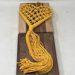 Macrame Yellow Heart Wall Hanging Valentine’s Day